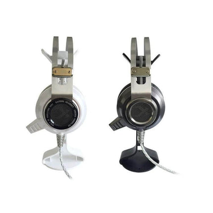 Universal Headphone Holder For Desk Or Wall Mount White And Black compact silicone PC+ABS stand for over-ear headsets