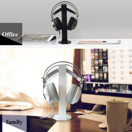 Universal Headphone Holder For Desk Or Wall Mount White And Black compact silicone PC+ABS stand for over-ear headsets
