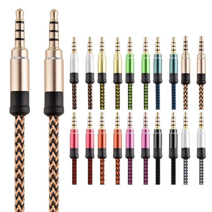Nylon Braided AUX Cable for Everyday Audio Connections in Car or Home - durable nylon braided 3.5mm audio cable in multiple colors