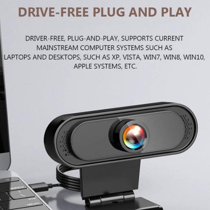 Computer Webcam for Video Calls and Online Meetings - USB CMOS 720p plug-and-play webcam on laptop