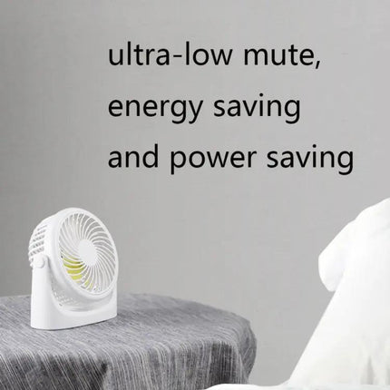 Mini USB Desk Fan For Office Dorm Quiet Portable White