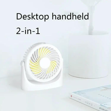 Mini USB Desk Fan For Office Dorm Quiet Portable White