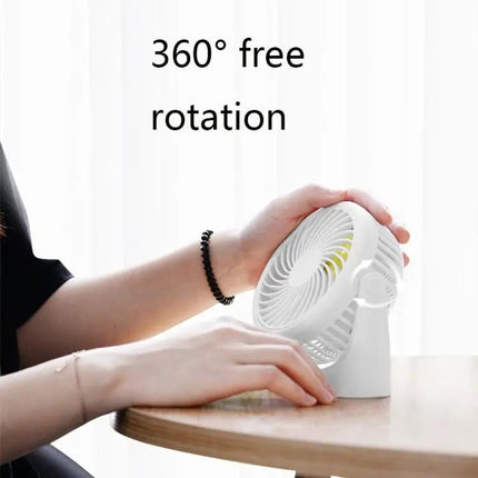 Mini USB Desk Fan For Office Dorm Quiet Portable White
