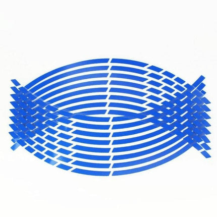 Motorcycle Rim Stickers For 18 Inch Wheels Reflective Decals - blue reflective PVC rim decal strips for improved night visibility