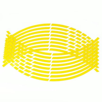 Motorcycle Rim Stickers For 18 Inch Wheels Reflective Decals - yellow reflective PVC rim strip set for 18-inch motorcycle and electric vehicle wheels