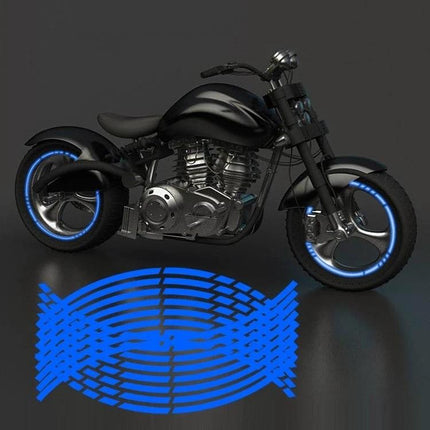 Motorcycle Rim Stickers For 18 Inch Wheels Reflective Decals on black motorcycle rims boosting night visibility PVC 0.8cm strip