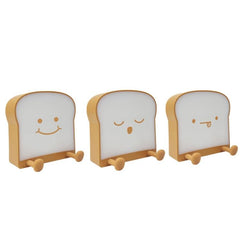 LED Toast Bread Night Light with Phone Holder for Kids - Adjustable Sleep Timer and Dimming Feature