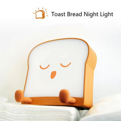 LED Toast Bread Night Light with Phone Holder for Kids - Adjustable Sleep Timer and Dimming Feature