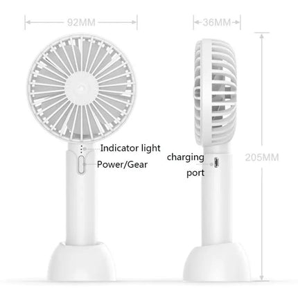 Portable Handheld Mini Fan Rechargeable Silent USB With 720 Degree Rotation