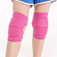 Kids' Thickened Sponge Knee Pads for Sports and Dance - Anti-Fall Protective Gear in Rose Red, Size M