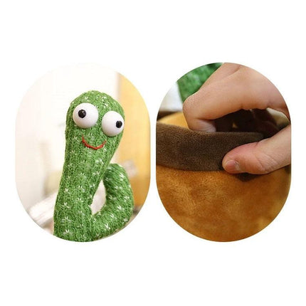Adorable Plush Dancing Cactus Toy for Children's Daily Playtime - green soft plush cactus with googly eyes and hand-press activation