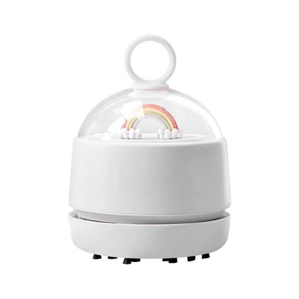 Mini Handheld Wireless Vacuum Cleaner for Desktops and Tables, Multiple Colors - compact white desktop mini vacuum with rainbow dome