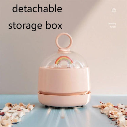 Mini Handheld Wireless Vacuum Cleaner for Desktops and Tables, Multiple Colors - compact detachable storage box tabletop cleaner in pastel pink