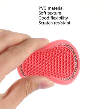 Car Diamond Honeycomb Water Coaster 7 Cm Anti Slip Mat showing pink PVC honeycomb grip, soft flexible texture and scratch-resistant edge