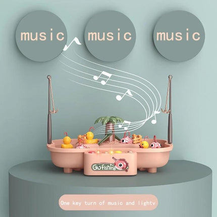Water Fishing Toy Set for Children's Summer Play Activities - musical floating fishing game for backyard or beach family bonding
