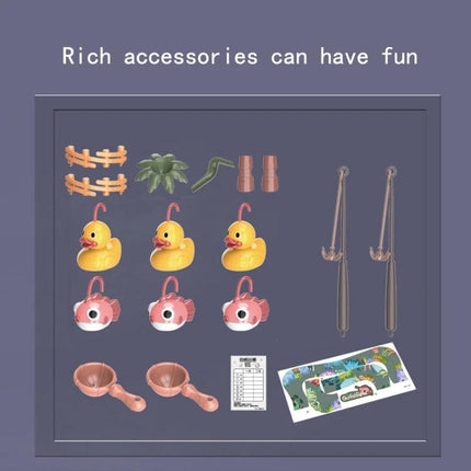Water Fishing Toy Set for Children's Summer Play Activities with floating ducks fish scoops rods and accessories for backyard bonding