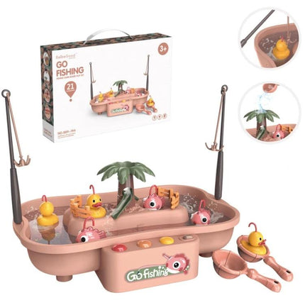 Water Fishing Toy Set for Children's Summer Play Activities with floating ducks, fishing poles and scoops for backyard bonding