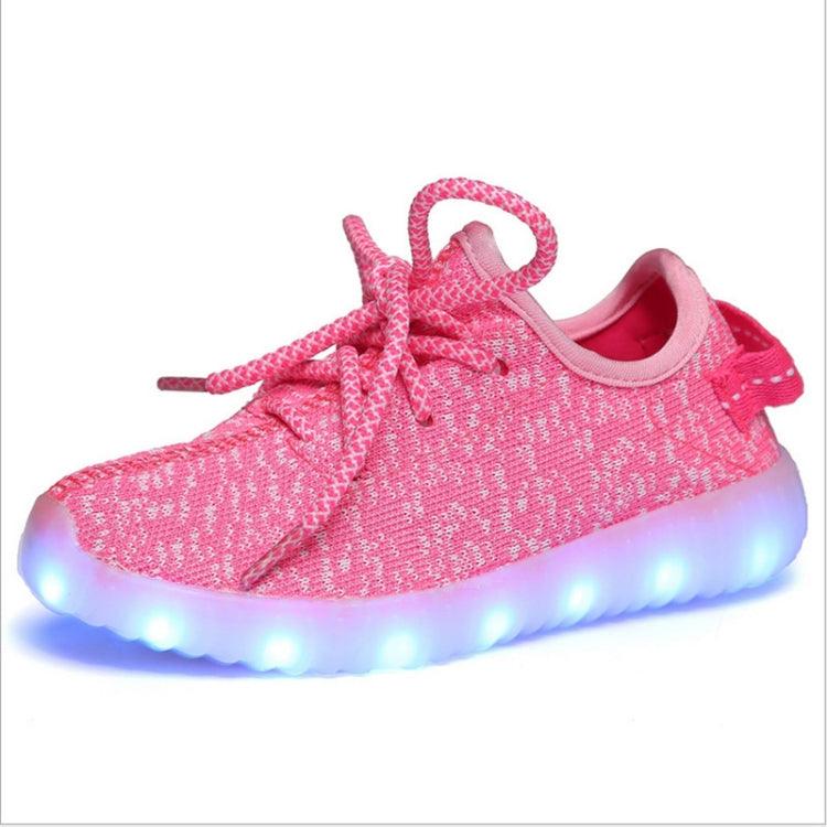 Children's Luminous Low-Cut LED Light-Up Shoes with USB Charging and Colorful Fluorescent Design