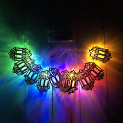 Elegant Ramadan Iron Art LED String Lights for Eid Al-Fitr Celebration