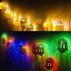 Elegant Ramadan Iron Art LED String Lights for Eid Al-Fitr Celebration