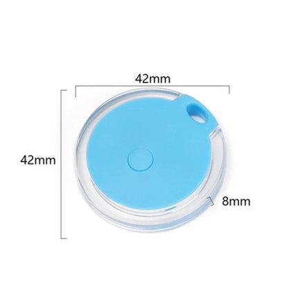 Bluetooth Key Tracker for Keys and Bags with Two-Way Alarm — round blue 42mm Bluetooth 4.0 tag for keys and bags, two-way alarm and phone finder