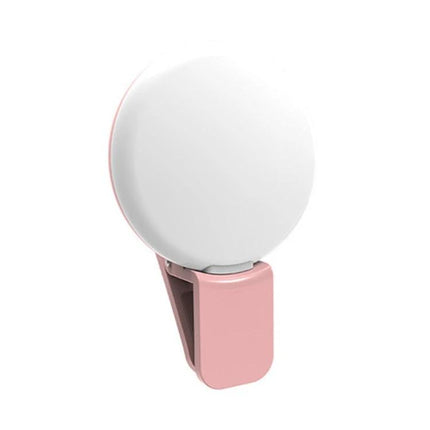 Compact LED Light for Daily Phone Photos and Social Media - pink clip-on LED for brighter selfies and social posts