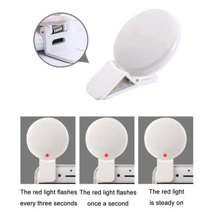 Compact LED Light for Daily Phone Photos and Social Media - white clip-on phone LED for brighter indoor and outdoor shots