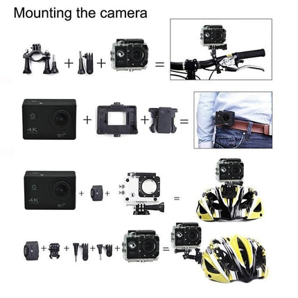 Waterproof Action Camera for Outdoor Sports and Diving Activities