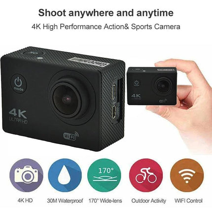 Waterproof Action Camera for Outdoor Sports and Diving Activities