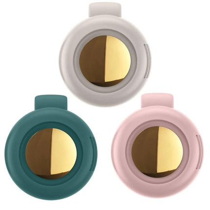 Small Portable Leafless Clip Waist Fan for On-the-Go Cooling - three compact clip-on bladeless fans in white teal and pink with 360-degree adjustable airflow