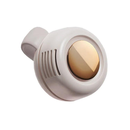 Small Portable Leafless Clip Waist Fan for On-the-Go Cooling clipped to belt with 360-degree adjustable wind and quiet airflow