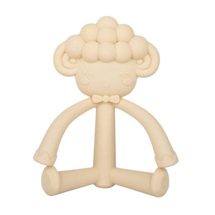 Three-Dimensional Cartoon Silicone Baby Teether for Soothing Gums beige lamb-shaped silicone teether for babies over 3 months, lightweight and safe