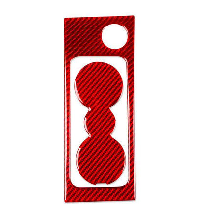 Cup Holder Frame And Cup Mat Sticker For Skoda Octavia Carbon Fiber red real carbon fiber cup holder trim protector