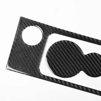 Cup Holder Frame And Cup Mat Sticker For Skoda Octavia Carbon Fiber - real carbon fiber cup holder trim and mat protecting interior