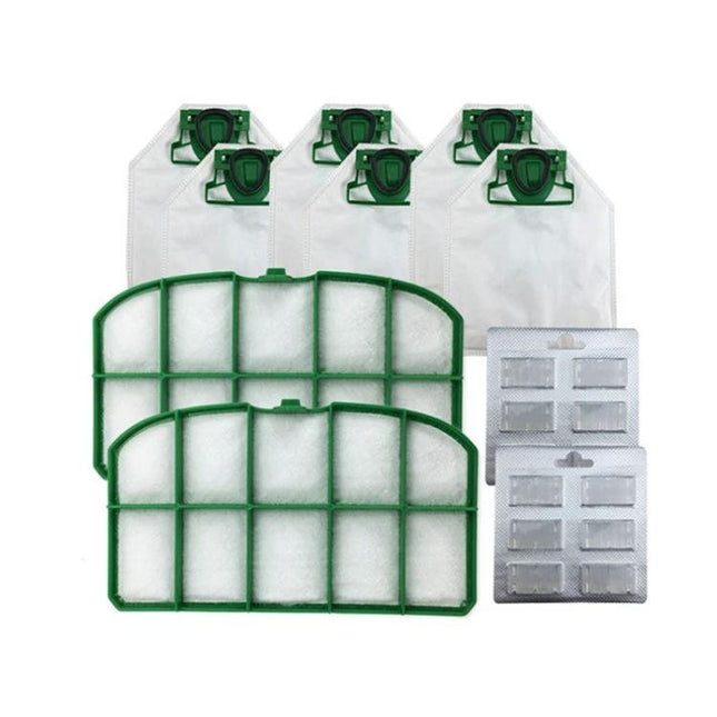 Vorwerk Vacuum Cleaner Replacement Bags and Filters Set - 6 dust bags, pre-motor and post-motor filters compatible with VK2002