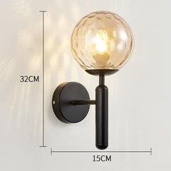 Elegant 6102 Round Glass LED Wall Sconce for Hotel and Home Decor