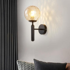 Elegant 6102 Round Glass LED Wall Sconce for Hotel and Home Decor