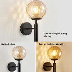 Elegant 6102 Round Glass LED Wall Sconce for Hotel and Home Decor