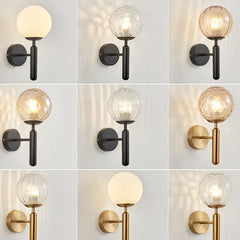 Elegant 6102 Round Glass LED Wall Sconce for Hotel and Home Decor