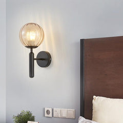 Elegant 6102 Round Glass LED Wall Sconce for Hotel and Home Decor