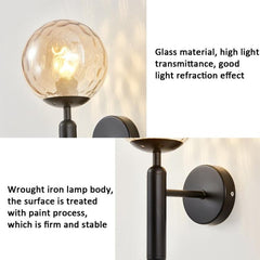 Elegant 6102 Round Glass LED Wall Sconce for Hotel and Home Decor