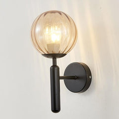 Elegant 6102 Round Glass LED Wall Sconce for Hotel and Home Decor