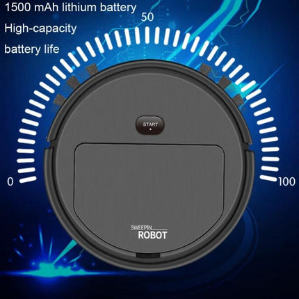 Automatic Black Sweeping Robot for Household Cleaning compact black round robot vacuum with start button and battery life gauge