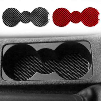 Cup Holder Mat Sticker For Skoda Octavia LHD Or RHD Keeps Cup Holders Clean - carbon fiber self-adhesive dual cup holder liner