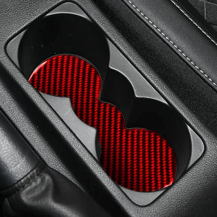 Cup Holder Mat Sticker For Skoda Octavia LHD Or RHD Keeps Cup Holders Clean - red carbon fiber cup holder liners protecting interior