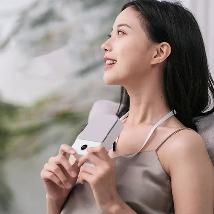 Portable Hanging Neck Fan For Hands Free Cooling White