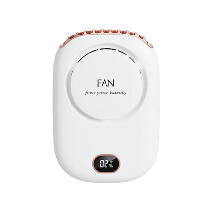 Rechargeable Hands Free Neck Fan For Personal Cooling White