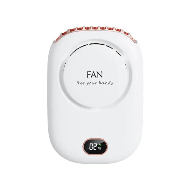 Rechargeable Hands Free Neck Fan For Personal Cooling White