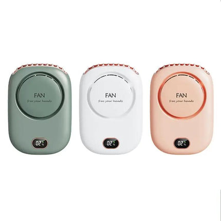 Rechargeable Hands Free Neck Fan For Personal Cooling White