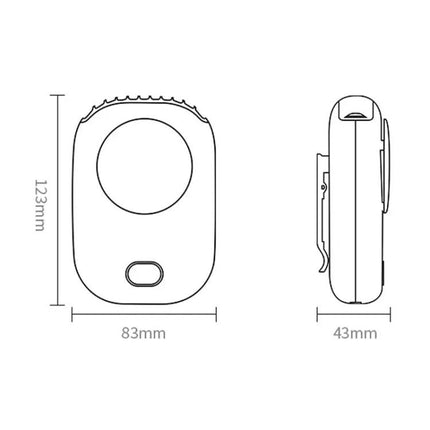 Rechargeable Hands Free Neck Fan For Personal Cooling White